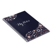 Moderne Rose Gold Winterschneeflocken Notizblock (Rechte Seite)