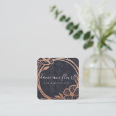 Moderne Rose Gold Wreath Black & Rose Gold Quadratische Visitenkarte (Stehend Vorderseite)