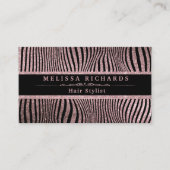 Moderne Rose Gold Zebra Streifen Muster Visitenkarte (Vorderseite)