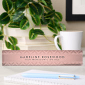 Moderne Rose Gold Zickzack Muster Mit Monogramm Namensplakette