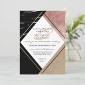 Moderne Rose Goldene Marmorwurzel Geometrisches Dr Einladung (Stehend Vorderseite)