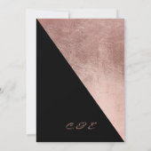 Moderne Rose Goldene Marmorwurzel Geometrisches Dr Einladung (Rückseite)