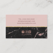 Moderne Rose Goldenes Marmorhaar Schönheitssalon W Visitenkarte (Rückseite)