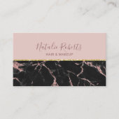Moderne Rose Goldenes Marmorhaar Schönheitssalon W Visitenkarte (Vorderseite)