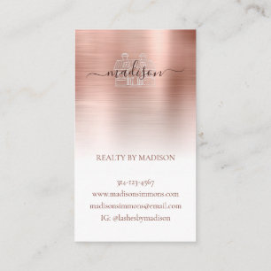 Moderne Rose - goldfarbene Metallmarkierung - Logo Visitenkarte