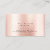 Moderne Rose goldfarbene Metallnagel-Schrift Visitenkarte (Rückseite)