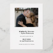 Moderne Rose Goldfolie Foto Hochzeit speichern das Folieneinladung (Rückseite)