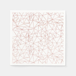 Moderne Rose Goldfolie Geometrie Kupfer Polygon Serviette