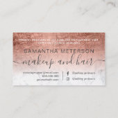 Moderne Rose Goldfolie Marmor ombre beruflich Rabattkarte (Rückseite)