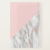 Moderne Rose Goldfolie Rosa grauer Marmor | MONOGR Planer (Rückseite)