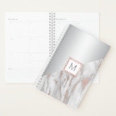 Moderne Rose Goldfolie Rosa grauer Marmor | MONOGR Planer (Anzeige)