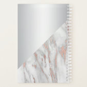 Moderne Rose Goldfolie Rosa grauer Marmor | MONOGR Planer (Rückseite)