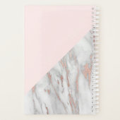 Moderne Rose Goldfolie Rosa grauer Marmor | MONOGR Planer (Rückseite)