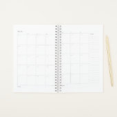Moderne Rose Goldfolie Rosa grauer Marmor | Name h Planer (Monatliche Seiten)