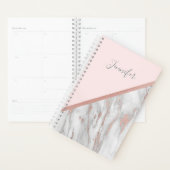 Moderne Rose Goldfolie Rosa grauer Marmor | Name h Planer (Anzeige)
