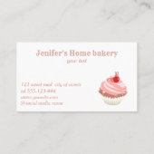 Moderne Rose Goldglatter Kuchen hausgemachte Bäcke Visitenkarte (Rückseite)