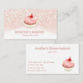Moderne Rose Goldglatter Kuchen hausgemachte Bäcke Visitenkarte (Vorne/Hinten)