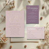 Moderne Rose-Goldkalligrafie-Hochzeit Folieneinladung