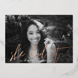 Moderne Rose Goldkalligraphie Einladung