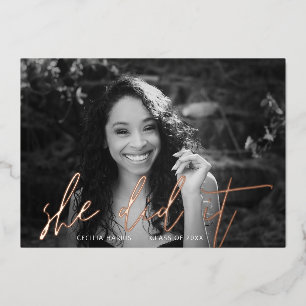 Moderne Rose Goldkalligraphie Einladung