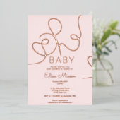 Moderne Rose Goldkalligraphie Oh Babydusche Folieneinladung (Stehend vorne)