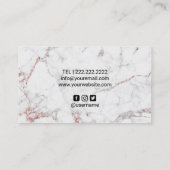 Moderne Rose Goldmarmor Makeup Artist Friseur Salo Visitenkarte (Rückseite)