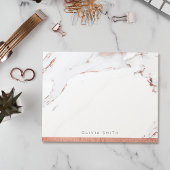 Moderne Rose Goldmarmor personalisiert Stationery Dankeskarte