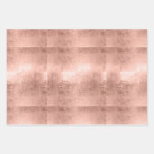 Moderne Rose Goldmedaille Glitzer Foil Geschenkpapier Set (Vorderseite 3)