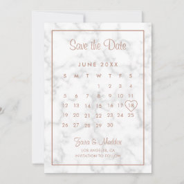 Moderne Rose Goldmedaille Hochzeit Save The Date