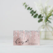 Moderne Rose Goldschere Glitzer Haarstylist busi Visitenkarte (Stehend Vorderseite)