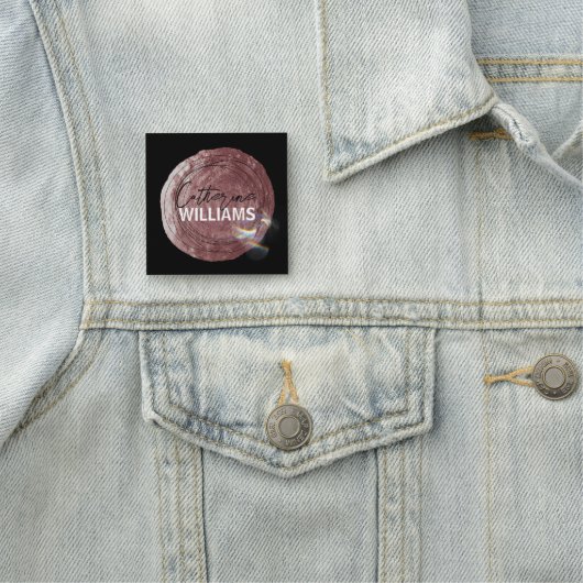 Moderne Rose Goldschub- und Weichzeichner Namensschild (Beispiel)