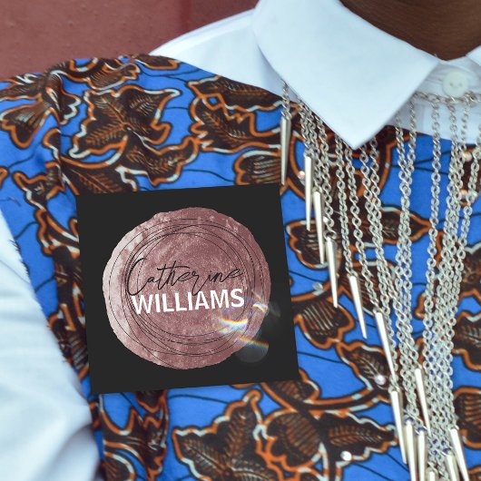 Moderne Rose Goldschub- und Weichzeichner Namensschild