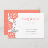 Moderne Rose Grau und Korallen Hochzeit RSVP (Vorne/Hinten)