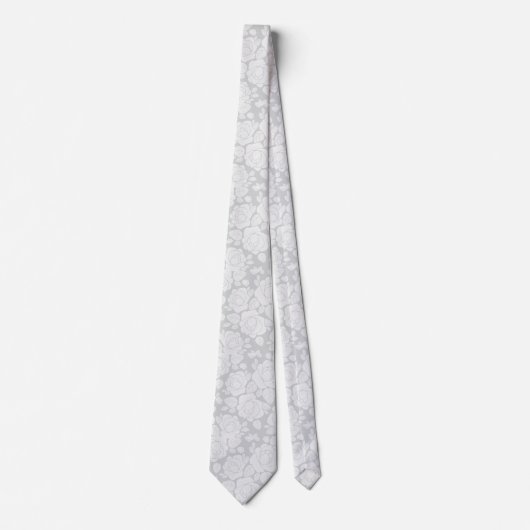 Moderne Rose Grau und Weiß Neck Tie Krawatte (Vorderseite)