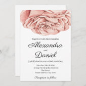 Moderne Rose Hochzeitseinladung Einladung (Vorne/Hinten)