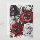 Moderne Rose Hochzeitseinladung mit Weißrosen Einladung (Rückseite)