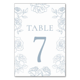 Moderne Rose in Blau und Weiß Tischnummer