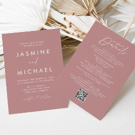 Moderne Rose in einem QR-Code Einladung