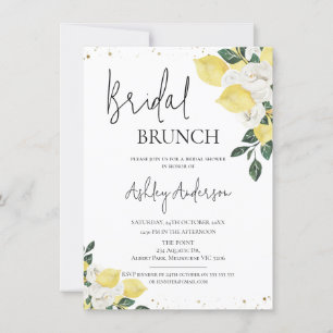 Moderne Rose Lemon Bridal Brunch Brautparty Einladung