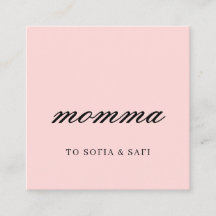 Moderne Rosé Mami-Kontaktkarte