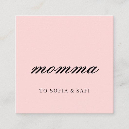 Moderne Rosé Mami-Kontaktkarte Rabattkarte (Vorderseite)