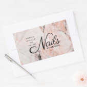 Moderne Rose Marmornagel mit Namen Rechteckiger Aufkleber (Umschlag)