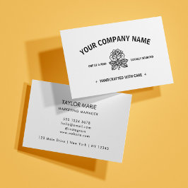 Moderne Rose | Maßgeschneidertes Schwarz/Weiß Visitenkarte