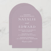 Moderne Rose & Mauve Modern Arch Wedding Einladung (Vorne/Hinten)
