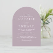Moderne Rose & Mauve Modern Arch Wedding Einladung (Stehend Vorderseite)