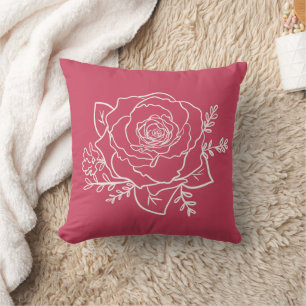 Moderne Rose mit benutzerdefinierten Hintergrundfa Kissen