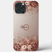 Moderne Rose mit Gold und Blumen10 Case-Mate iPhone Hülle (Rückseite)