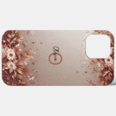 Moderne Rose mit Gold und Blumen10 Case-Mate iPhone Hülle (Rückseite (Horizontal))