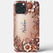 Moderne Rose mit Gold und Blumen5 Case-Mate iPhone Hülle (Rückseite)