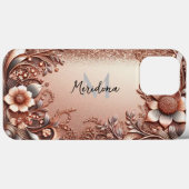 Moderne Rose mit Gold und Blumen5 Case-Mate iPhone Hülle (Rückseite (Horizontal))
